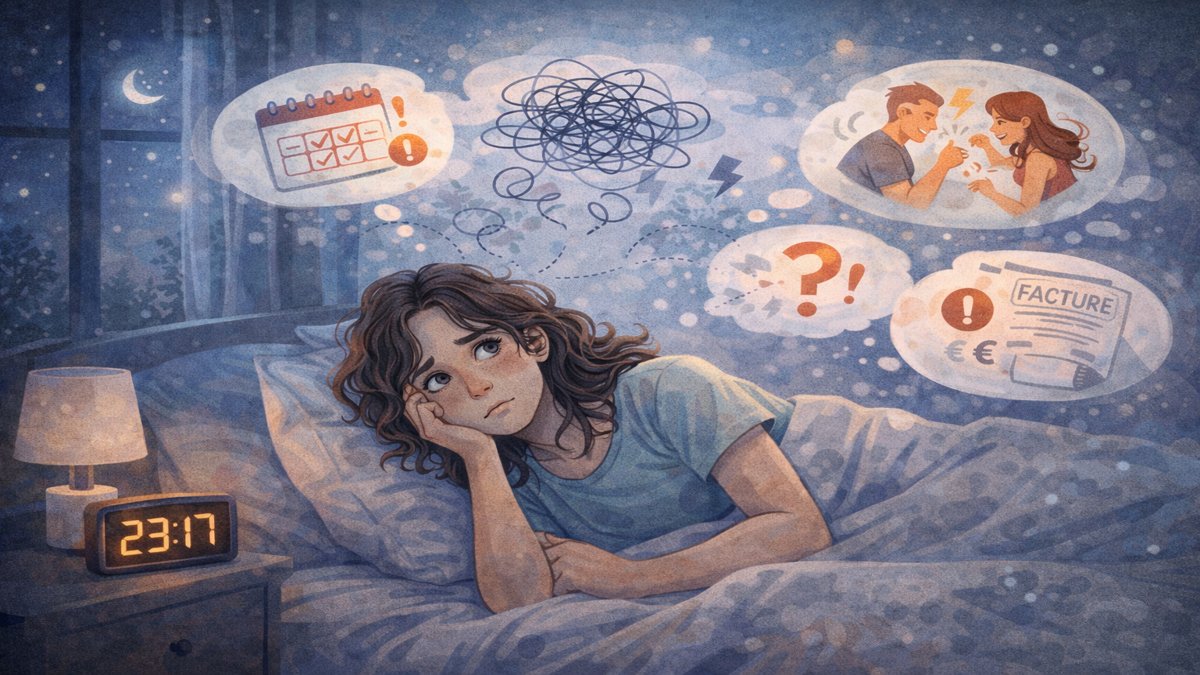Pensées envahissantes au moment de dormir : pourquoi ça arrive (et comment les calmer